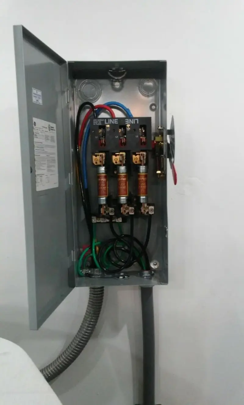Three-phase disconnect switch installed for Electrical Wiring & Rewiring in Zumbrota